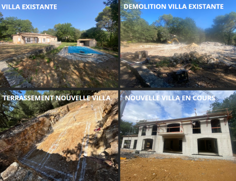 DEMOLITION ET RECONSTRUCTION D'UNE VILLA A VALBONNE